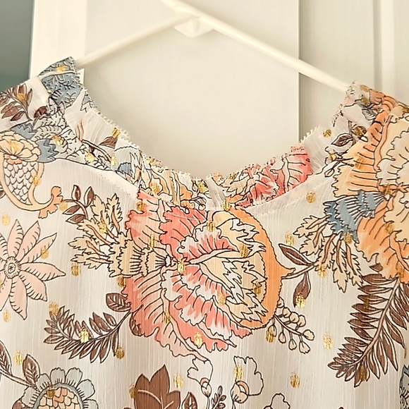 LOFT Baby Doll Autumn Patterned Shell - Picture 4 of 9